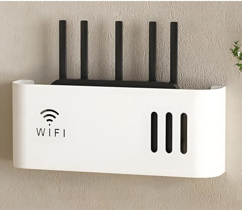HFGHGDF Router Schrank, Router Box, Kabel Verstecken Wand Router Regal um den Router samt Kabelsalat in Stilvolleren Art und Weise zu Verstecke(White) von HFGHGDF