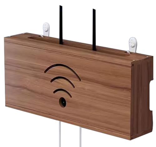 HFGHGDF Router Schrank, Router Verstecken Box, Wand Routerschrank aus Holz, Router Regal Wird Verwendet um Router und Kabelsalat zu Verstecken(Brown) von HFGHGDF