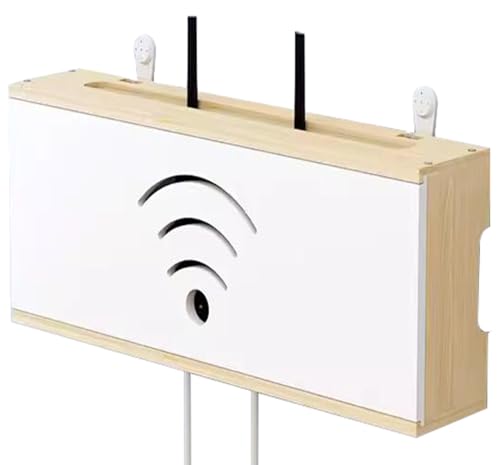 HFGHGDF Router Schrank, Router Verstecken Box, Wand Routerschrank aus Holz, Router Regal Wird Verwendet um Router und Kabelsalat zu Verstecken(White) von HFGHGDF