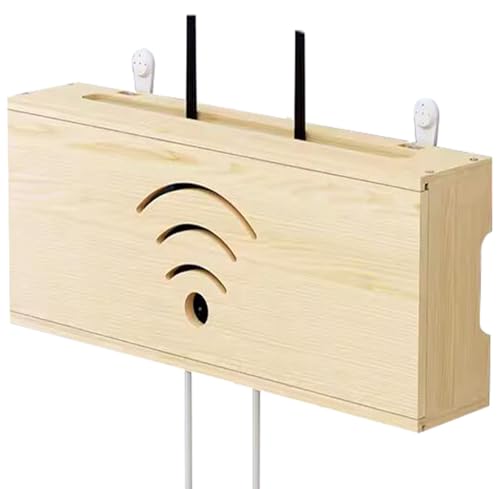 HFGHGDF Router Schrank, Router Verstecken Box, Wand Routerschrank aus Holz, Router Regal Wird Verwendet um Router und Kabelsalat zu Verstecken(Wood Color) von HFGHGDF