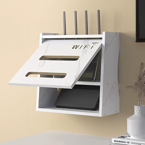 HFGHGDF Router Verstecken, Router Schrank, Router Box für Ihren Kabelsalat zu Verstecken/Router/Modem/Steckdosenleiste(Color:White) von HFGHGDF