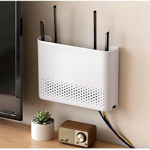 HFGHGDF Router Verstecken, Router Schrank, Router Kasten Weiß für Kabel Verstecken Wand und Gleichzeitig Ihre Kinder vor den Gefahren Herumliegender Kabel zu Schützen(Size:L) von HFGHGDF