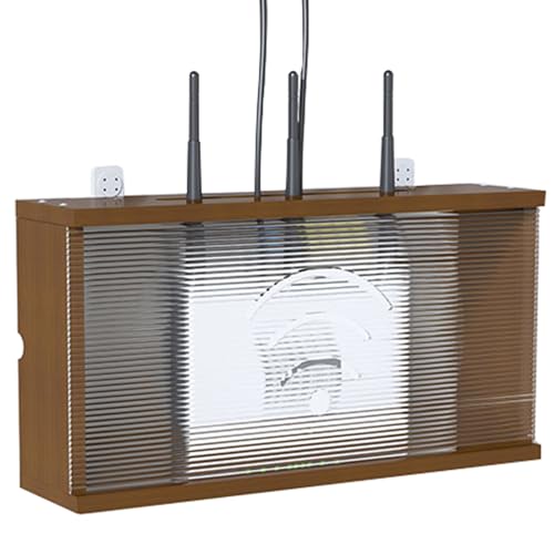 HFGHGDF Router Verstecken Box, Router Schrank, Wand Router Aufbewahrungsbox, Router Box Wird Verwendet um Router und Kabelsalat zu Verstecken(Brown) von HFGHGDF