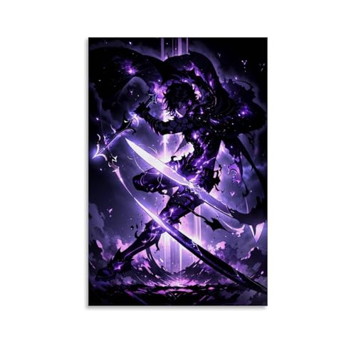 HFGPBVjk Anime Solo Leveling Character Sung Jin Woo Art Poster Dekorative Malerei Leinwand Wandkunst Wohnzimmer Poster Schlafzimmer Malerei 08x12inch(20x30cm) von HFGPBVjk