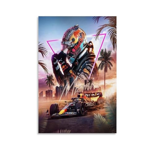 HFGPBVjk Max Verstappen Racing Driver Color Fan Art Poster Dekorative Malerei Leinwand Wandkunst Wohnzimmer Poster Schlafzimmer Malerei 12x18inch(30x45cm) von HFGPBVjk