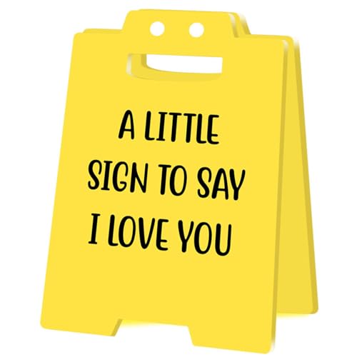 Achtung Overstimulated Desk Sign, Büro Spoof Ornament Gelb Acryl Kollege Prank Geschenk Desktop Ornament, Fun Humor Desk Warning Sign, Geschenk für Kollegen und Chefs (A LITTLE SIGN) von HFHungkeong