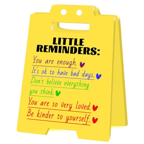 Achtung Overstimulated Desk Sign, Büro Spoof Ornament Gelb Acryl Kollegen Prank Geschenk Desktop Ornament, Fun Humor Desk Warning Sign, Geschenk für Kollegen und Chefs (COLORFUL REMINDERS) von HFHungkeong