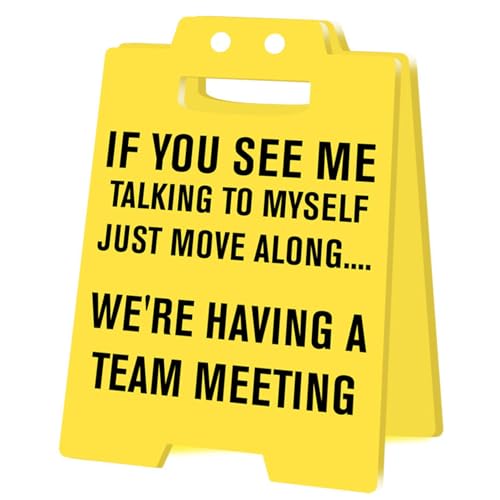 Achtung Overstimulated Desk Sign, Büro Spoof Ornament Gelb Acryl Kollegen Prank Geschenk Desktop Ornament, Fun Humor Desk Warning Sign, Geschenk für Kollegen und Chefs (IF YOU SEE ME) von HFHungkeong