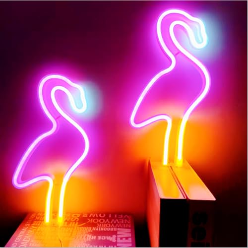 Flamingo Neonlichtschilder für Mädchen Schlafzimmer Nachttisch Wohnheim Wanddekoration,Neonlicht Flamingo Dekor LED Rosa Lampe Geschenke für Partys,Batteriebetrieben oder über USB betrieben(2Stück) Flamingo Neonlichtschilder für Mädchen Schlafzimmer Nachttisch Wohnheim Wanddekoration,Neonlicht Flamingo Dekor LED Rosa Lampe Geschenke für Partys,Batteriebetrieben oder über USB betrieben(2Stück) von HFHungkeong