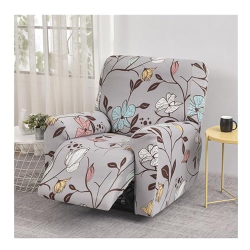 HFHungkeong Recliner Stuhl Abdeckung, Stretching gedruckt Flexible Sofa Protector Slipcoversm, All Inclusive Stretch Anti Scratch Druck einzelne Sofa Abdeckung (grau) von HFHungkeong