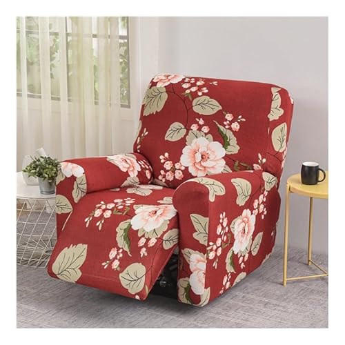 HFHungkeong Recliner Stuhl Abdeckung, Stretching gedruckt Flexible Sofa Protector Slipcoversm, All Inclusive Stretch Anti Scratch Druck einzelne Sofa Abdeckung (rot) von HFHungkeong