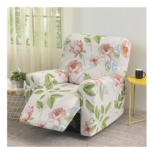 HFHungkeong Recliner Stuhl Abdeckung, Stretching gedruckt Flexible Sofa Protector Slipcoversm, All Inclusive Stretch Anti Scratch Drucken Single Sofa Cover (Rosa Grün) von HFHungkeong