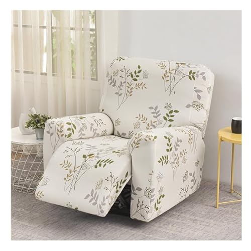 HFHungkeong Recliner Stuhl Abdeckung, Stretching gedruckt Flexible Sofa Protector Slipcoversm, All Inclusive Stretch Anti Scratch Drucken Single Sofa Cover (Weiß Grün) von HFHungkeong