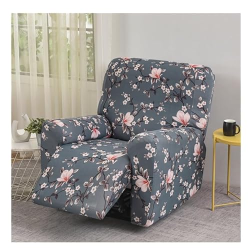 HFHungkeong Recliner Stuhl Abdeckung, Stretching gedruckt Flexible Sofa Protector Slipcoversm, All Inclusive Stretch Anti Scratch Drucken einzelne Sofa Cover (rosa Blume) von HFHungkeong