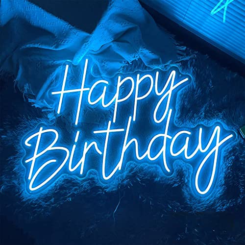 Happy Birthday Neonschild Wanddekoration Licht für Bar Café Jubiläumsparty Nachtlicht Bankett Requisiten Heimdekoration Hintergrund dimmbar wiederverwendbar USB betrieben 5 V 17 x 10 in von HFHungkeong