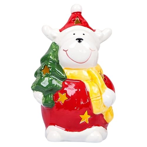 Keramische Weihnachtsbaumschmuck, keramische Tischplatte Ornamente für Tischplatte Regal Kamin Urlaub Dekorationen für Haus und Geschenk (Weihnachten Elch) von HFHungkeong