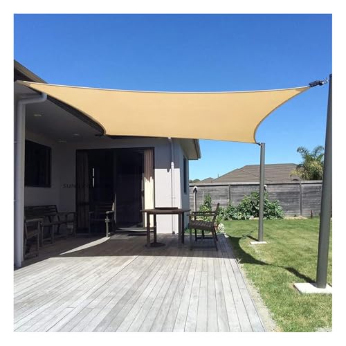 Outdoor Sun Shade Sail Rectangle, UV-Block Sonnenschirm für Hof Terrasse Garten Outdoor-Aktivitäten und Einrichtungen, mit Vier 1,6m Standard 4MM Starke PE Pull Seile undSpring Haken (4 * 6m) von HFHungkeong