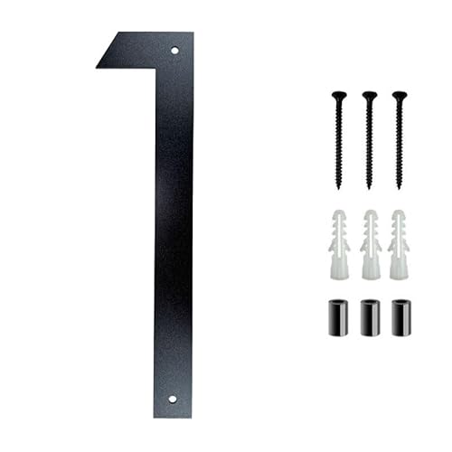 Schwarzes Metall Haus Adresse Zahlen 0-9, 10 Zoll und 12 Zoll Zeichen mit schwimmenden Aussehen Kit, Türnummer für Briefkasten Büro Garage Haus und Bauernhöfe (10In von HFHungkeong