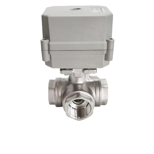 1/2" 3 Way Electrically actuated valve T Bore L Bore AC110V Position feedback Actuated Ball Valve Stainless Steel 304 or 316(3 T Flow A,NPT_AC110V-230V_CR401) von HFIGNIAHQ