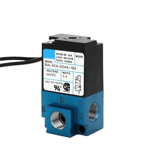 Frequency Solenoid Valve MAC Type 35A Pilot-Operated 12/24V 5.4W 12.7W(DDBA-1BA 12V 5.4W,With 8mm fitti) von HFIGNIAHQ