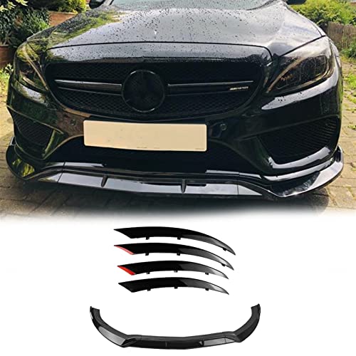 HFJFDQ Glänzend Schwarze Frontspoilerlippe Für B&ENZ C-Klasse W205 2015-2018 Sport-Nebelscheinwerfer-Abdeckung Air Vent Canards Trim von HFJFDQ