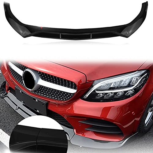 HFJFDQ Glänzendes Schwarzes Frontstoßstangen-Spoilerlippen-Unterkörper-Kit Protect Splitter Blade Für B&ENZ W205 C-Klasse C300 C200 2019-2020 von HFJFDQ