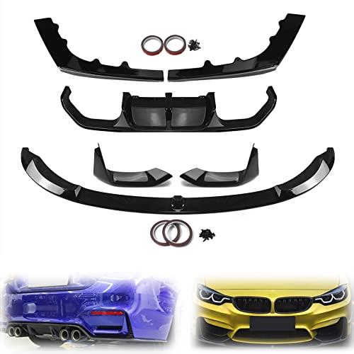 HFJFDQ Kohlefaser-Optik/schwarzglänzender Auto-Heckdiffusor Für F80 M3 F82 F83 M4 2015–2020 Frontspoiler-Stoßstangen-Splitterschutz von HFJFDQ