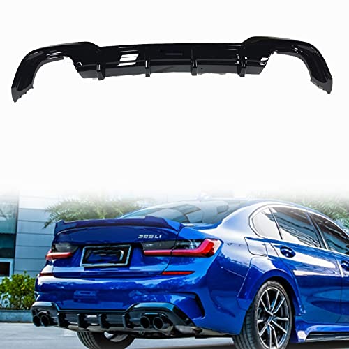 HFJFDQ Schwarz Car Body Kit Spoilerplatte Für G20 325i 325LI 3er M Sport 2019-2020 Heckstoßstange Diffusorlippe von HFJFDQ