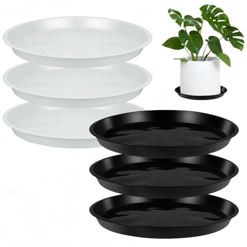 HFLIANHENG 6 Stück Blumentopf Untersetzer, 40 cm Pflanzen Untersetzer für Blumentöpfe, Rund Pflanzentopf Untertasse, Plastik Pflanztopf Unterteller für Innen und Außenpflanzen von HFLIANHENG