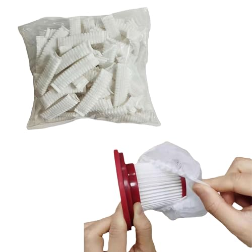 HFLWYWD Staubsauger-Filterabdeckungen, Staubsauger-Filterpatronenfilter, Ersatz-Staubsaugerfilter-Netzabdeckung, Vlies-Netzabdeckung, Handstaubsaugerfilter, Netzabdeckungssets, 50/100 Stück von HFLWYWD