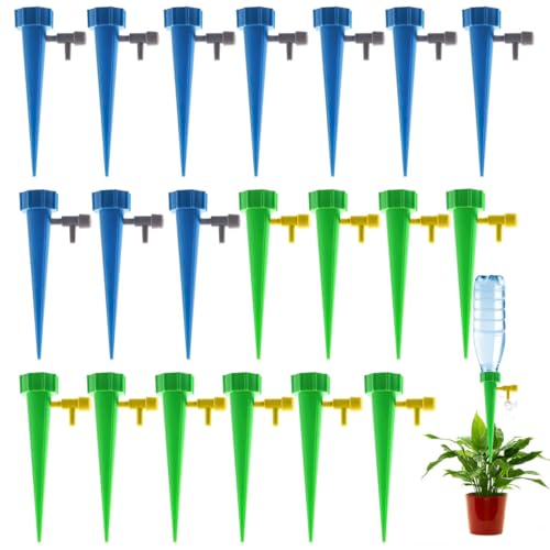 20 Stück Automatisch Bewässerung Set, Tröpfchenbewässerung Flasche, Bewässerungssystem Flaschenaufsatz, Selbstbewässernde Spikes, Bewässerung Zimmerpflanzen, Garten Balkon Bewässerungssystem von HFMYGS