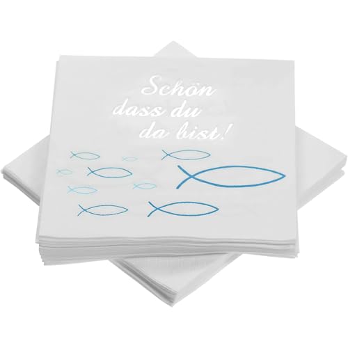20 Stück Servietten Fisch Blau Tischdeko, für Junge Konfirmation Kommunion Taufe Tischdeko. 20 Stück Servietten Fisch Blau Tischdeko, für Junge Konfirmation Kommunion Taufe Tischdeko. von HFMYGS
