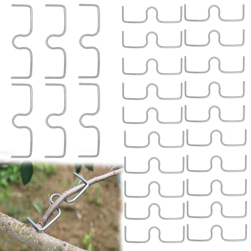 HFMYGS 26 Stück Aststütze für Obstbäume, Astspreizer für Obstbäume, Astklammern Metall für Gartenzweige, Astfixierer Zweigspreize für Gartenbäume, Wiederverwendbarer Astspreizer in M Form von HFMYGS
