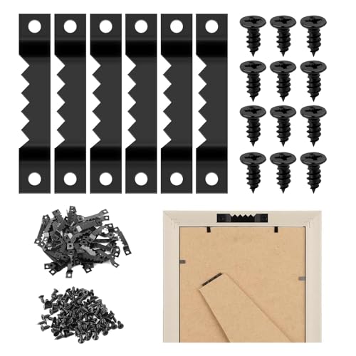 60 Stück Bilderhaken with 120 Screws, Bildaufhänger für Wände Bilderhaken, Bilderrahmen Aufhänger, Aufhänger für Bilder, Zackenaufhänger, Bild zum Schrauben 60 Stück Bilderhaken with 120 Screws, Bildaufhänger für Wände Bilderhaken, Bilderrahmen Aufhänger, Aufhänger für Bilder, Zackenaufhänger, Bild zum Schrauben von HFMYGS