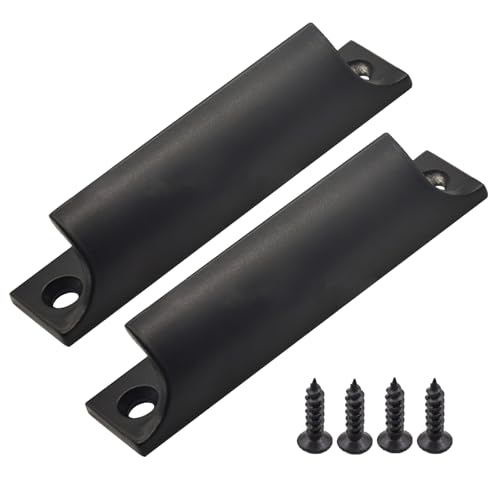 HFMYGS Balkontürgriff Außen, Terrassentür Außen, Aluminiumlegierungsgriff, Passend für Fenster, Schränke und Schubladen, Versatile Sicherer Griff Set mit Schrauben, Möbelbeschläge (Schwarz) von HFMYGS