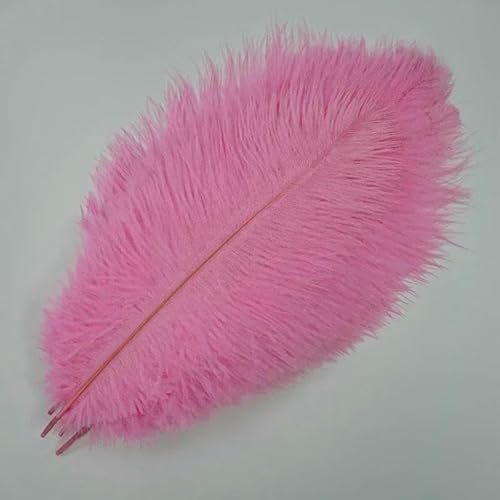 10 Stück/Los Bunte Straußenfedern zum Basteln, Weiß, Schwarz, große Federdekoration, Tischdekoration, Schmuck, Kunsthandwerk, Dekoration, Rosa, 35–40 cm, 14–16 Zoll von HFNCE