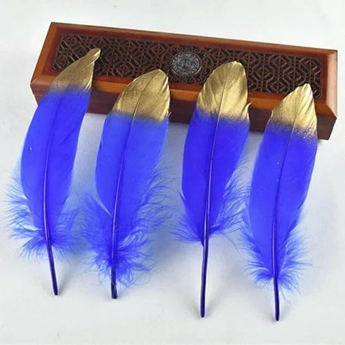 10 Stück/Los Spray Gold Silber Gänsefedern für Handwerk Gänsefedern Handarbeiten Accessoires Traumfänger Hochzeit Party Dekoration-Königsblau Gold-13-18cm (5-7 Zoll 10 Stück/Los Spray Gold Silber Gänsefedern für Handwerk Gänsefedern Handarbeiten Accessoires Traumfänger Hochzeit Party Dekoration-Königsblau Gold-13-18cm (5-7 Zoll von HFNCE