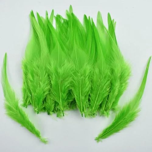 100 Stück farbige Fasanenfedern, DIY-Schmuckdekoration, Traumfänger-Federzubehör, weiße Dekorfedern, Materialien zum Fliegenbinden, grün von HFNCE