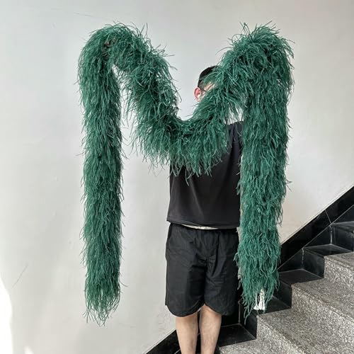 2/3/4/5 Meter gemischte Farben Straußenfederboa 6-lagiger Straußenfederschal zum Nähen von Kleidung Federdekoration Schal-Dunkelgrün-2M 6PLY 2/3/4/5 Meter gemischte Farben Straußenfederboa 6-lagiger Straußenfederschal zum Nähen von Kleidung Federdekoration Schal-Dunkelgrün-2M 6PLY von HFNCE