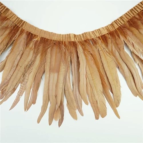 2 Meter Hahnenschwanzfederbesatz, Handarbeitszubehör, farbige Federfransen, Nähen, Karnevalsfedern, DIY-Feiertagsdekorationen, Khaki, 20–25 cm, 8–10 Zoll 2 Meter Hahnenschwanzfederbesatz, Handarbeitszubehör, farbige Federfransen, Nähen, Karnevalsfedern, DIY-Feiertagsdekorationen, Khaki, 20–25 cm, 8–10 Zoll von HFNCE