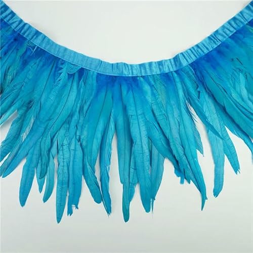 2 Meter Hahnenschwanzfederbesatz, Handarbeitszubehör, farbige Federfransen, Nähen, Karnevalsfedern, DIY-Feiertagsdekorationen, Seeblau, 20–25 cm, 8–10 Zoll 2 Meter Hahnenschwanzfederbesatz, Handarbeitszubehör, farbige Federfransen, Nähen, Karnevalsfedern, DIY-Feiertagsdekorationen, Seeblau, 20–25 cm, 8–10 Zoll von HFNCE