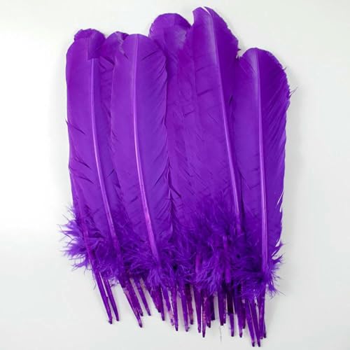 25–35 cm natürliche Truthahnfeder, Großhandel, bunte Hühnerfeder für Heimwerker, Basteln, Hochzeit, Party, Kopfbedeckung, Dekoration, Zubehör, Lila, 50 Stück 25–35 cm natürliche Truthahnfeder, Großhandel, bunte Hühnerfeder für Heimwerker, Basteln, Hochzeit, Party, Kopfbedeckung, Dekoration, Zubehör, Lila, 50 Stück von HFNCE