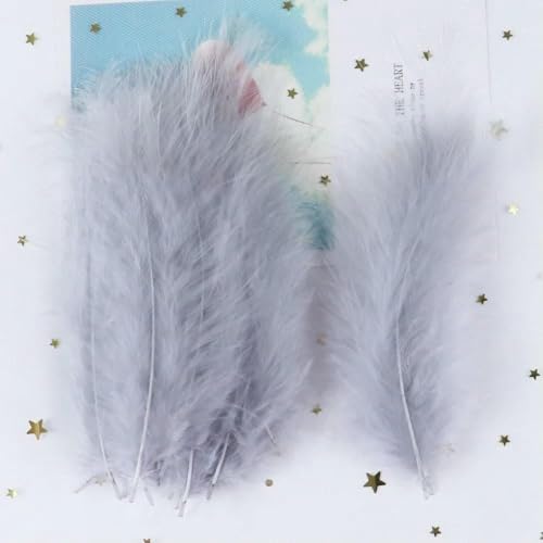 4-6 Zoll natürliche Truthahnfedern, flauschig für Dekoration, Haar, kreative Freizeit, DIY, Bastelbedarf, Federn, Plumas, Dekor, 12-500 Stück von HFNCE