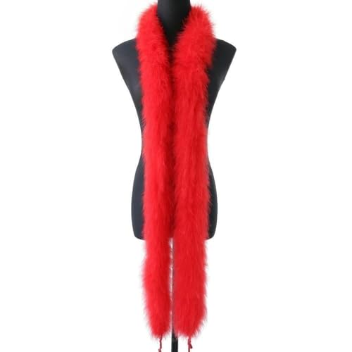 50 g mehrfarbige Truthahnfedern Boa 2 m Hochzeitskleidung Schal Dekoration Nähzubehör Federn zum Basteln-Rot 50 g mehrfarbige Truthahnfedern Boa 2 m Hochzeitskleidung Schal Dekoration Nähzubehör Federn zum Basteln-Rot von HFNCE