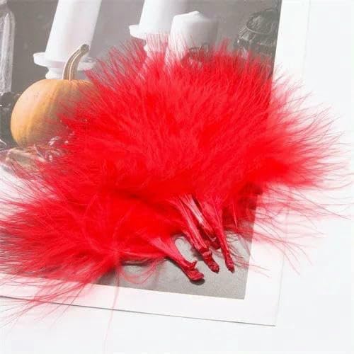 8–12 cm farbige Federn, natürliche Truthahnfeder, flauschige Feder, Hochzeitskleid, Party, DIY-Dekorationen, Bastelzubehör, Rot, 8–12 cm, 300 Stück 8–12 cm farbige Federn, natürliche Truthahnfeder, flauschige Feder, Hochzeitskleid, Party, DIY-Dekorationen, Bastelzubehör, Rot, 8–12 cm, 300 Stück von HFNCE