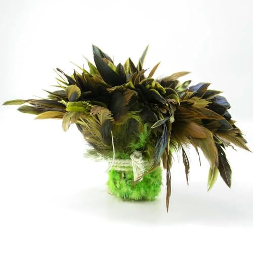 Bündel/1000 Stück natürliche Hahnenfedern, 12,7–17,8 cm, für Kleidung, Schmuck, Basteln, Traumfänger, Dekoration, Karnevalszubehör – Grün – 1 Bündel Bündel/1000 Stück natürliche Hahnenfedern, 12,7–17,8 cm, für Kleidung, Schmuck, Basteln, Traumfänger, Dekoration, Karnevalszubehör – Grün – 1 Bündel von HFNCE