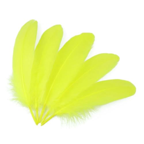 Gänsefedern zum Basteln, Schmuckherstellung, Basteln, Karnevalszubehör, natürliche Federn, 15,2–20,3 cm, DIY-Kleidung, Hochzeitsdekoration, Gelb, 500 Stück von HFNCE
