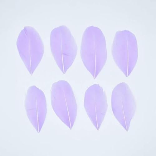 Gänsefedern zur Schmuckherstellung, 5–8 cm, Dekoration, Gänse, weißer Schwan, Handarbeit, Hochzeit, Bastelzubehör, DIY-Bastelbedarf, Hellviolett, 20 Stück von HFNCE