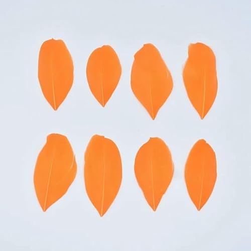 Gänsefedern zur Schmuckherstellung, 5–8 cm, Dekoration, Gänse, weißer Schwan, Handarbeit, Hochzeit, Bastelzubehör, DIY-Bastelbedarf, Orange, 20 Stück von HFNCE