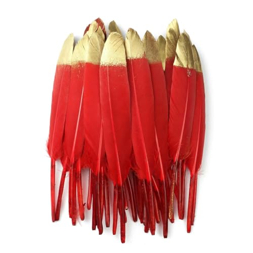 Gefärbte, in 30 Farben getauchte Entenfedern, 10–15 cm, für Partys, alles, handgefertigte Accessoires, DIY, rot, 10 Stück Gefärbte, in 30 Farben getauchte Entenfedern, 10–15 cm, für Partys, alles, handgefertigte Accessoires, DIY, rot, 10 Stück von HFNCE